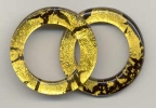 Murano Glass Fused Gold & Black Circle - Links Black Gold